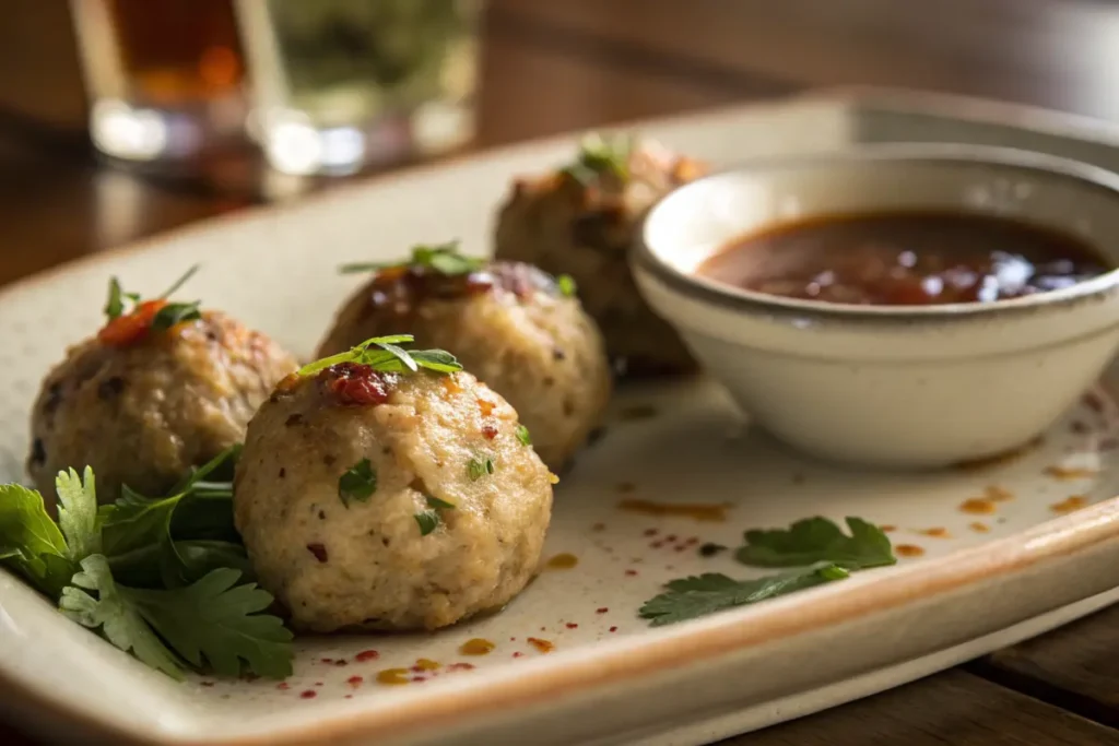 Savory sausage bites displayed on a platter