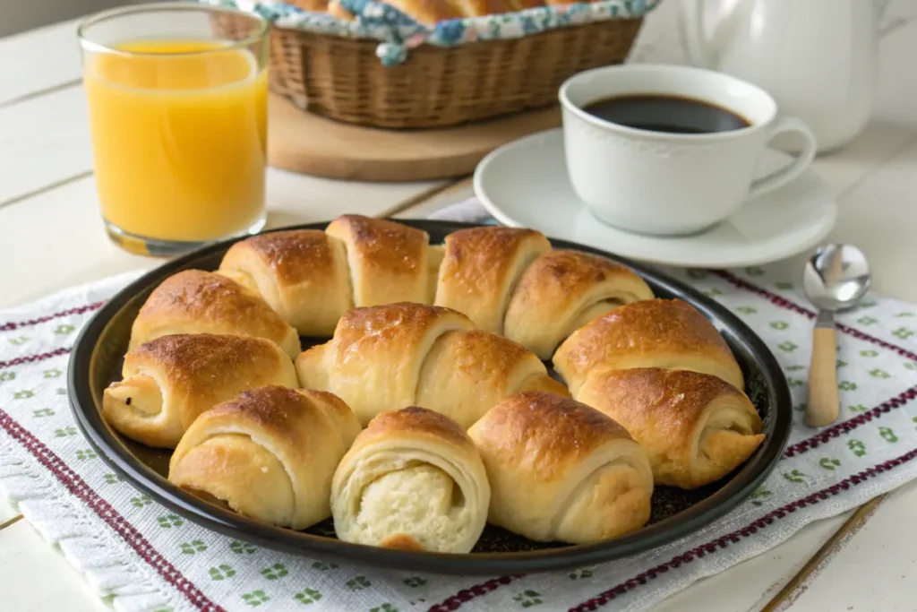 Delicious crescent roll breakfast recipe, filled with eggs and cheese