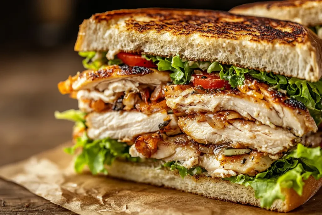 Delicious lunch recipes with chicken on a table.