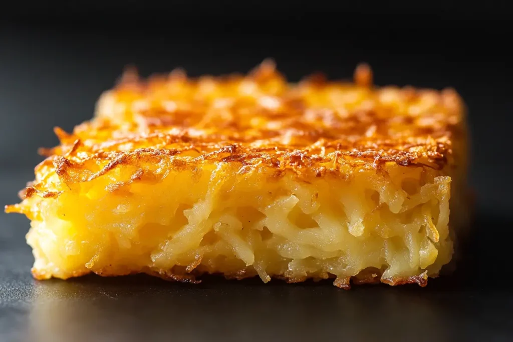 Crispy hash browns on a plate