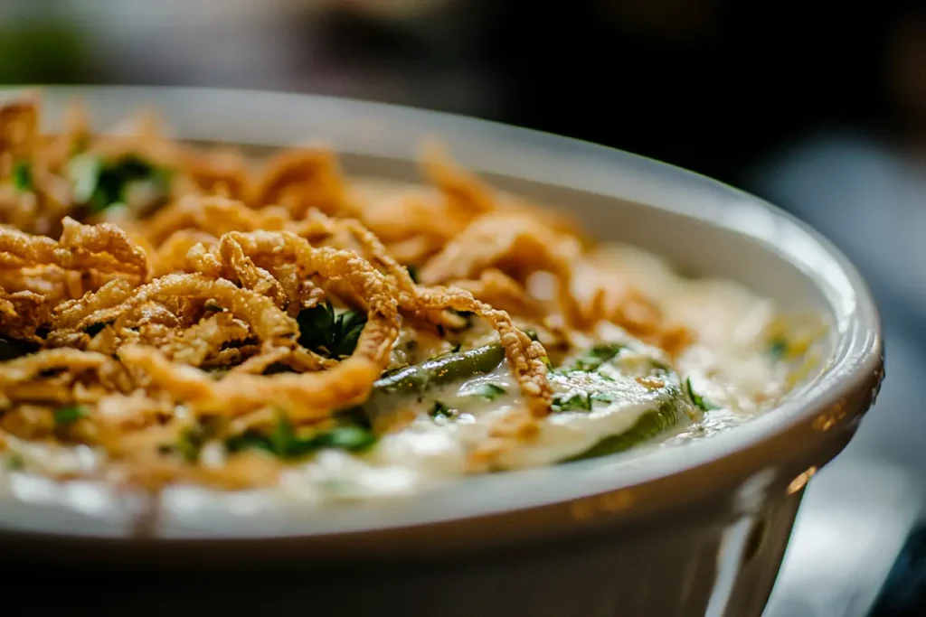 A classic Campbell Soup green bean casserole recipe