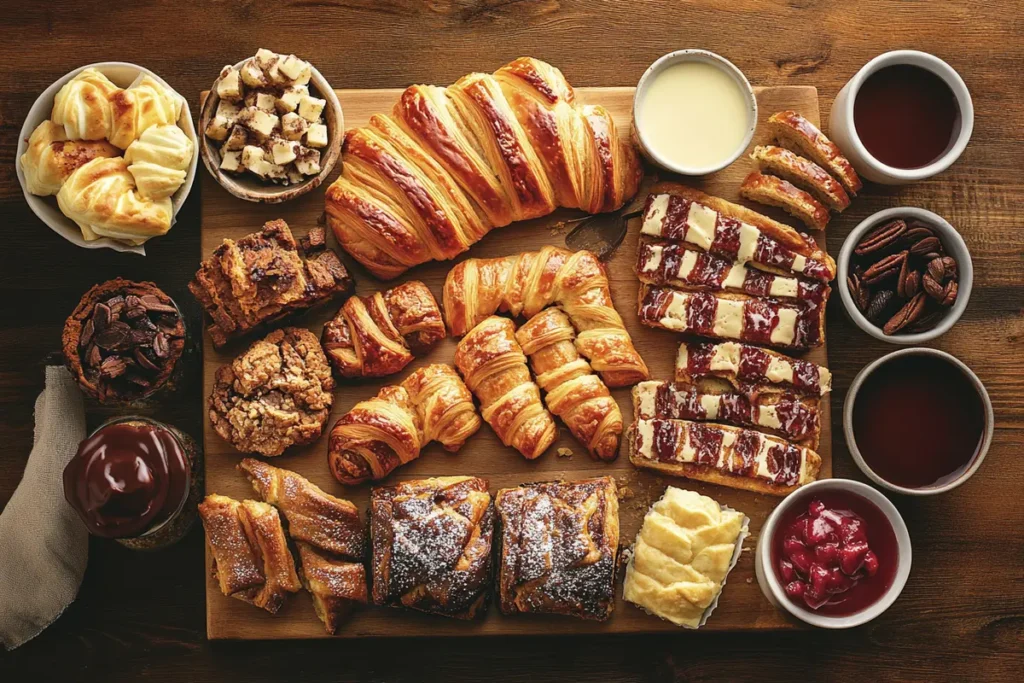 Freshly baked assortment of breakfast pastry recipes