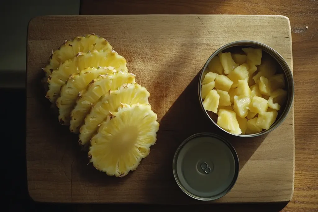 Fresh pineapple substitution for canned in baking