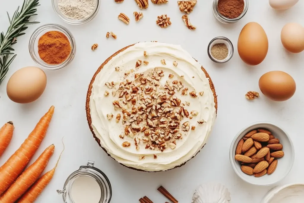 A delicious and moist Lloyd's carrot cake with creamy frosting.