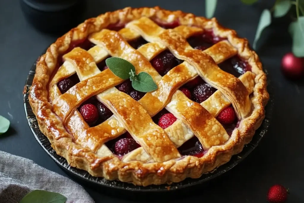 A beautiful selection of Christmas pies.