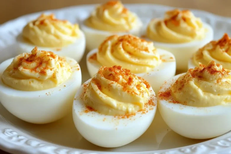 Deviled eggs recipe platter