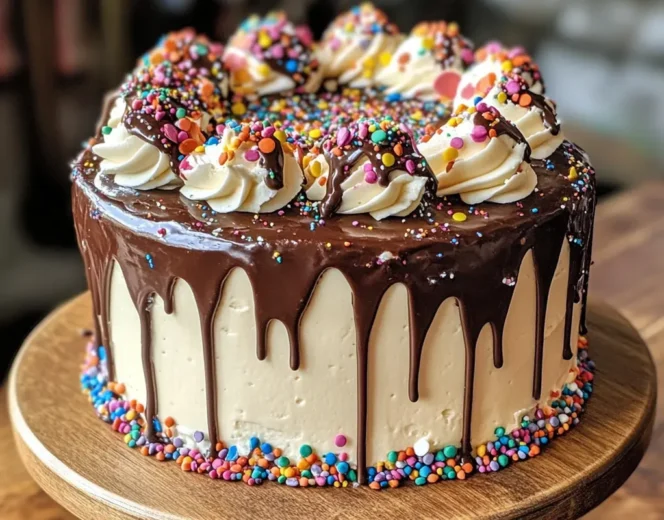 Ding Dong cake displayed on a plate.