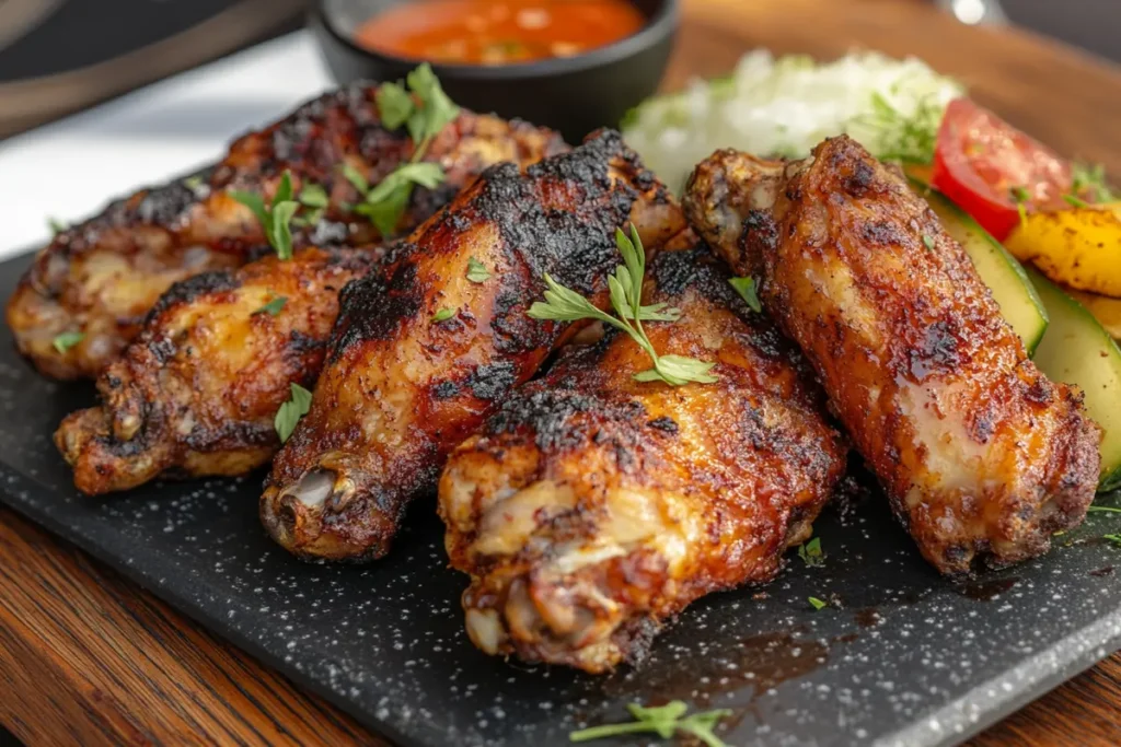 Crispy fried chicken pieces on a platter