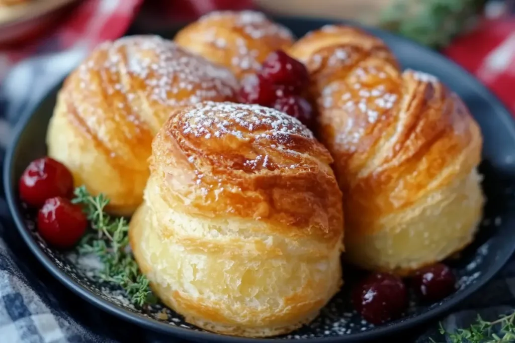 Delicious freshly baked gipfeli pastries