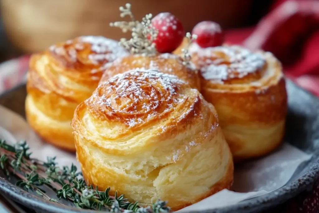 Delicious freshly baked gipfeli pastries