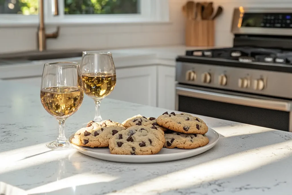 Freshly baked chocolate chip cookie recipe on a cooling rack