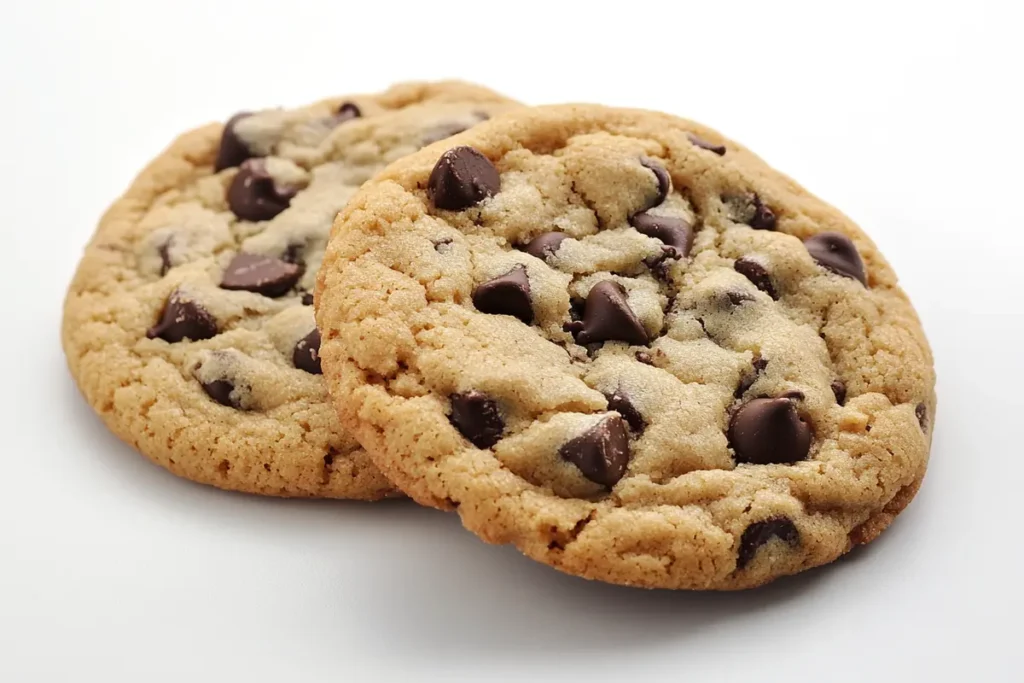 Freshly baked chocolate chip cookie recipe on a cooling rack